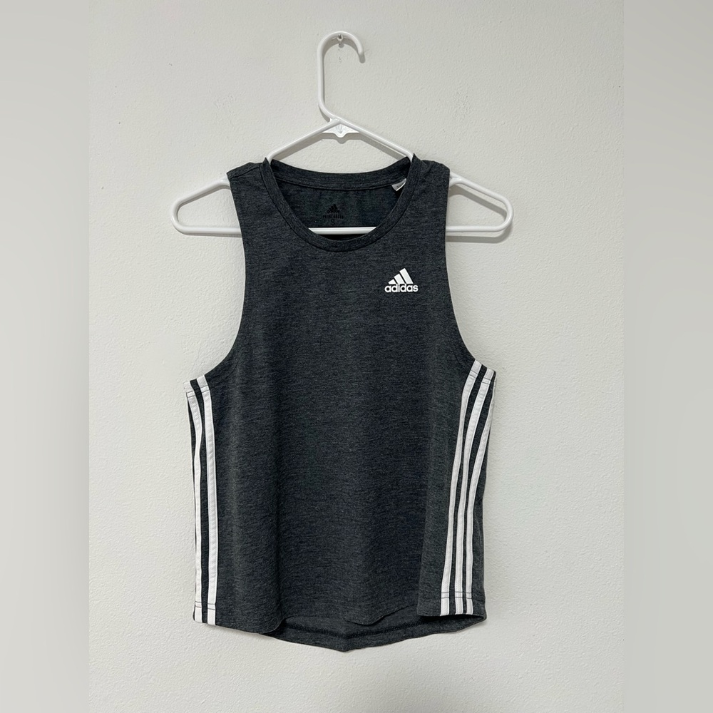 Adidas Women’s Gray PrimeGreen AEROREADY Active Training Tank - Picture 1 of 7